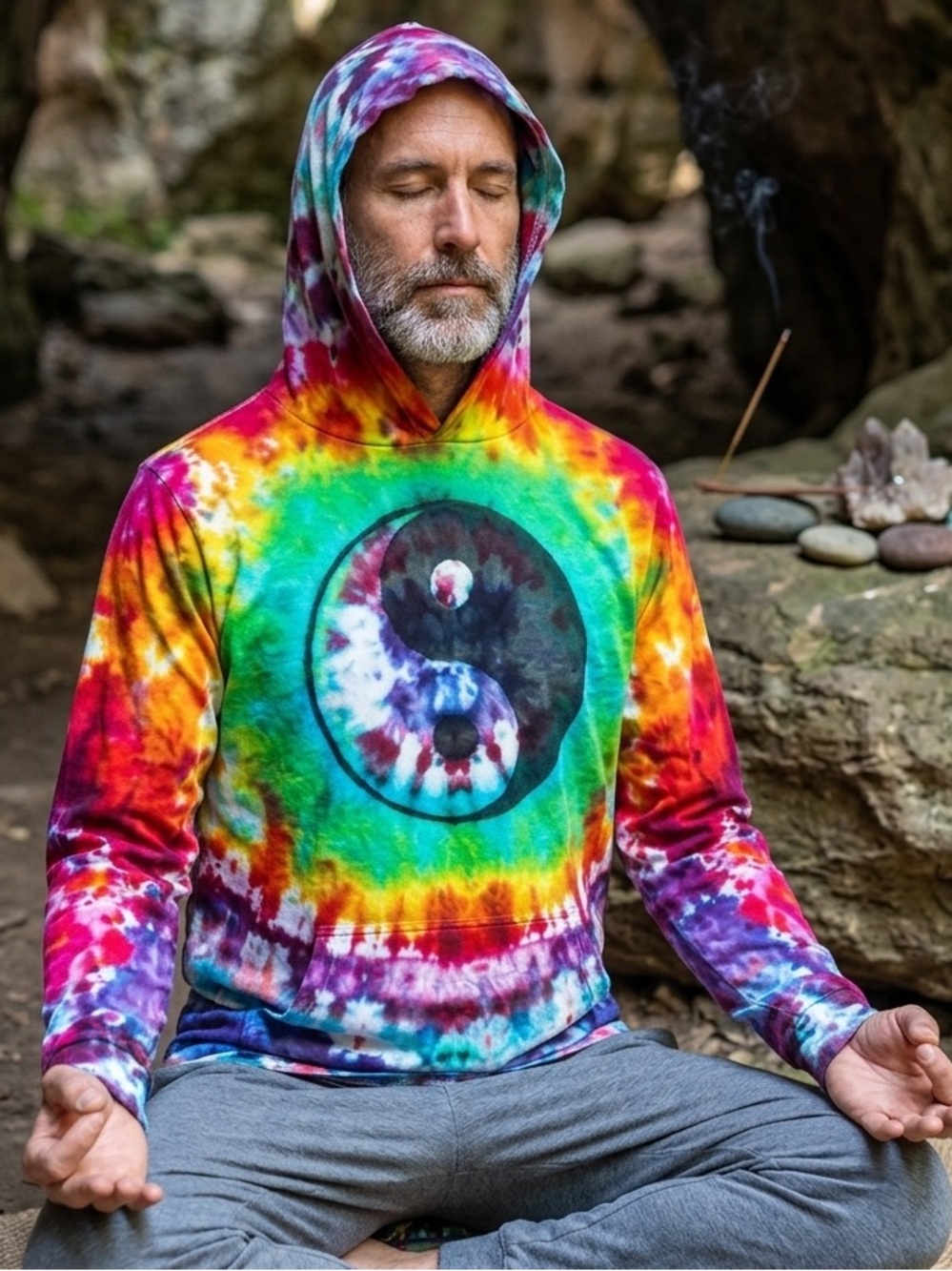 ☯️ Organic Cotton + Hemp Psychedelic Tie-Dye Hoodie